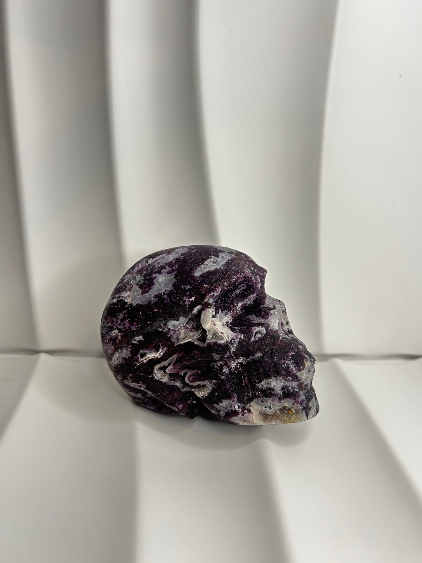 Purple Druzy Sphalerite Skull