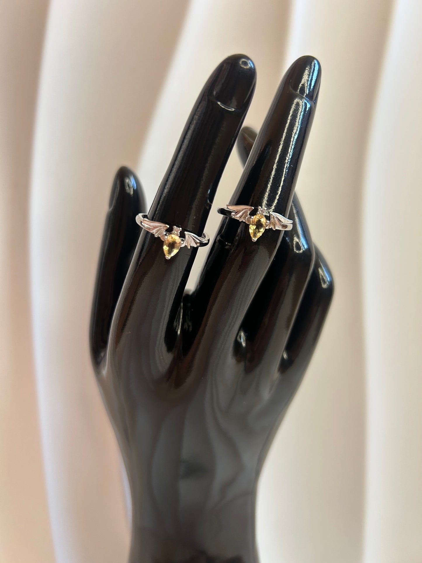 Citrine Bat Wing Ring