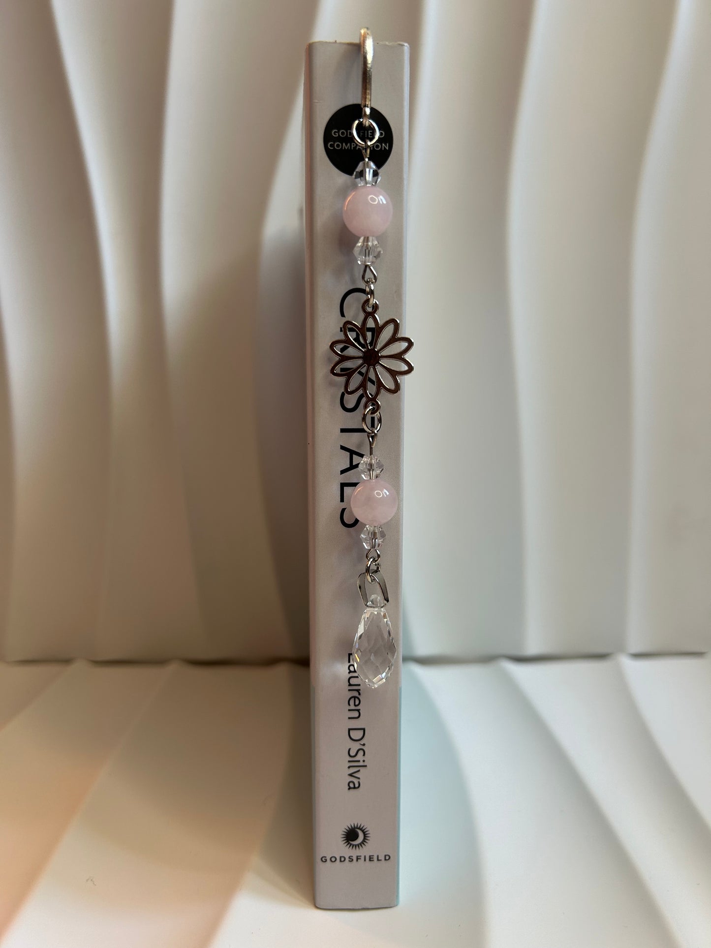 Rose Quartz Flower Bookmark no