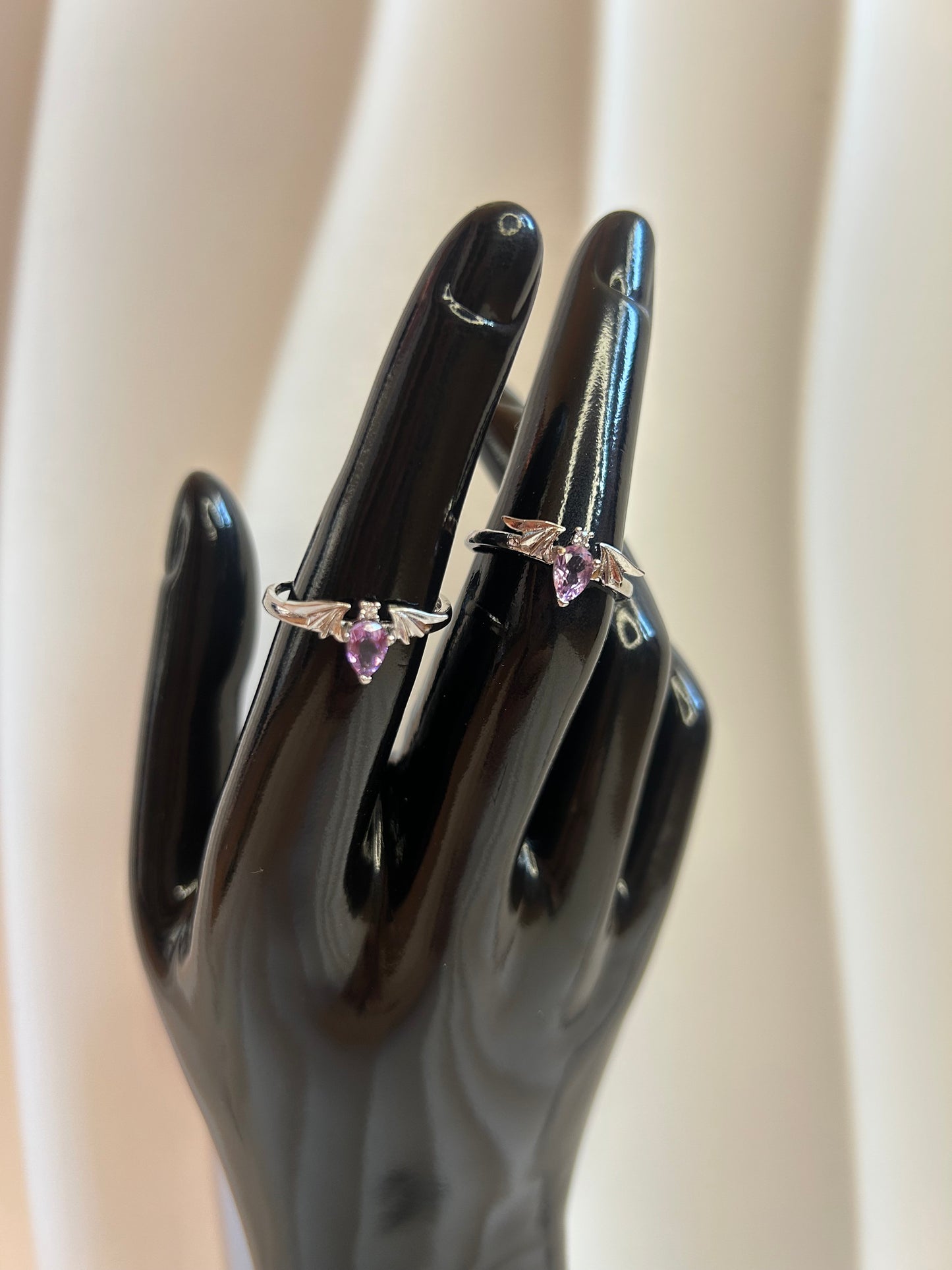 Amethyst Bat Wing Ring