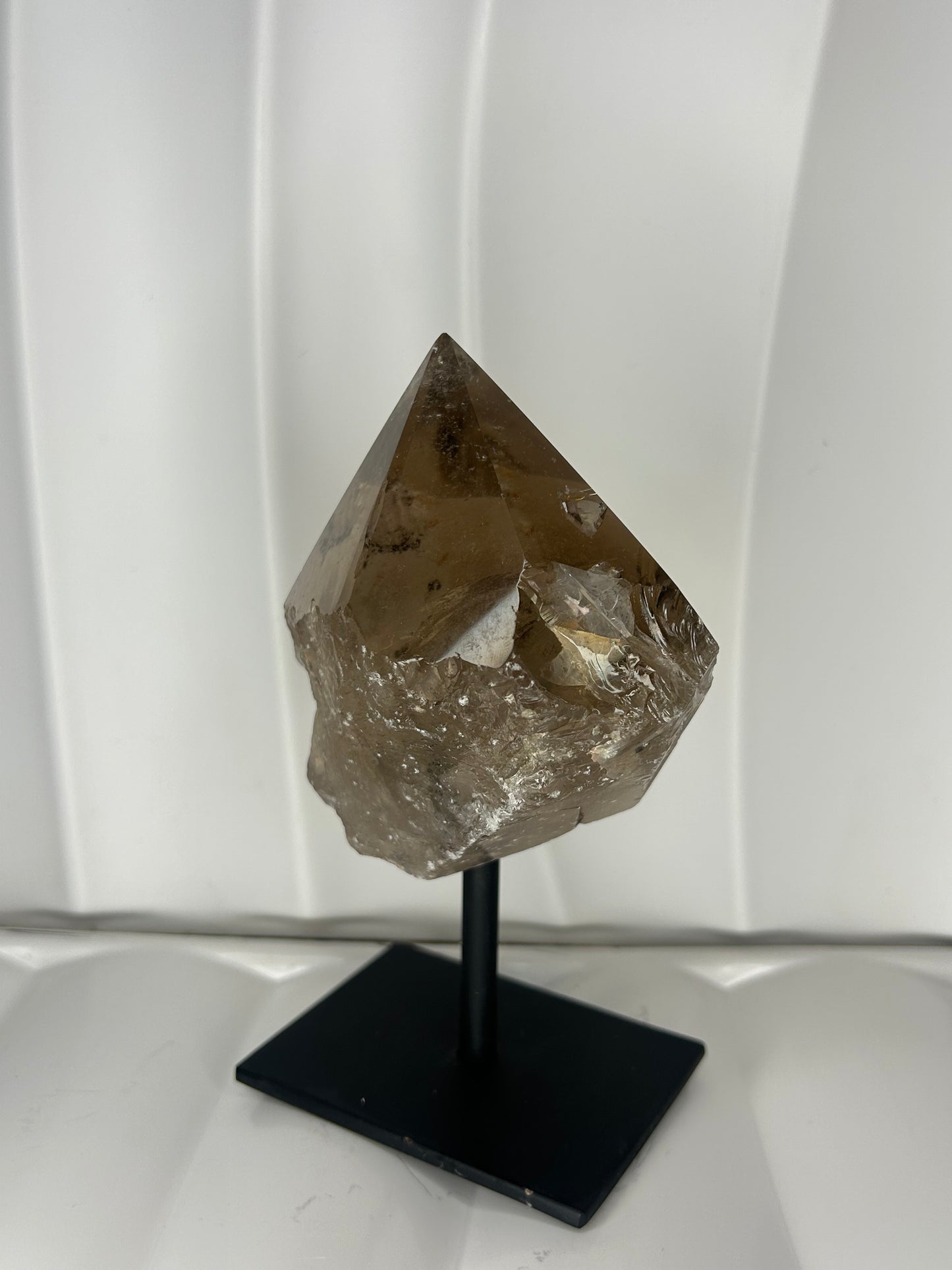 Smokey Quartz Point on Metal Stand