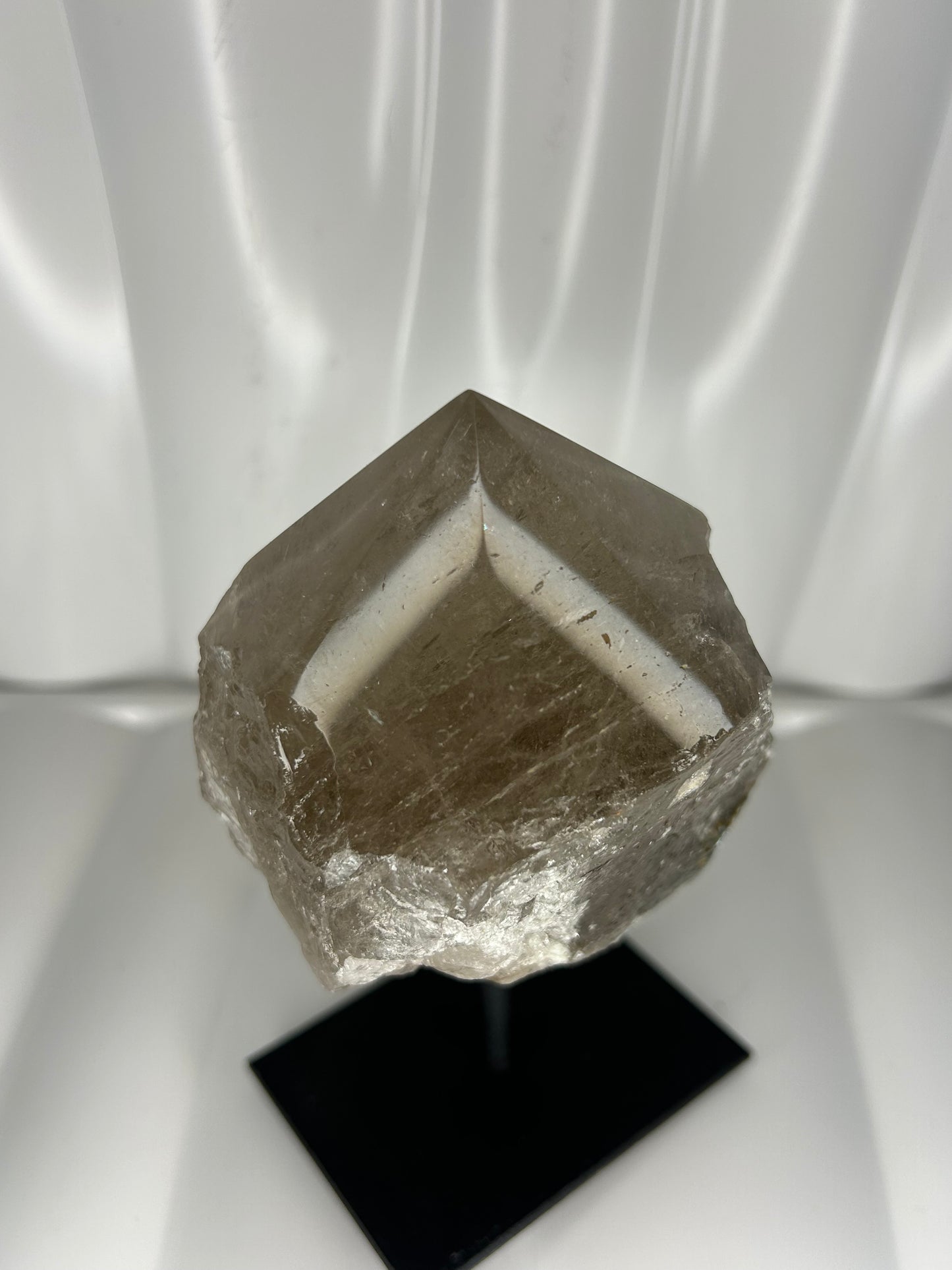 Smokey Quartz Point on Metal Stand