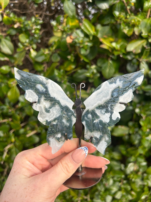 Moss Agate Butterfly Wings #1