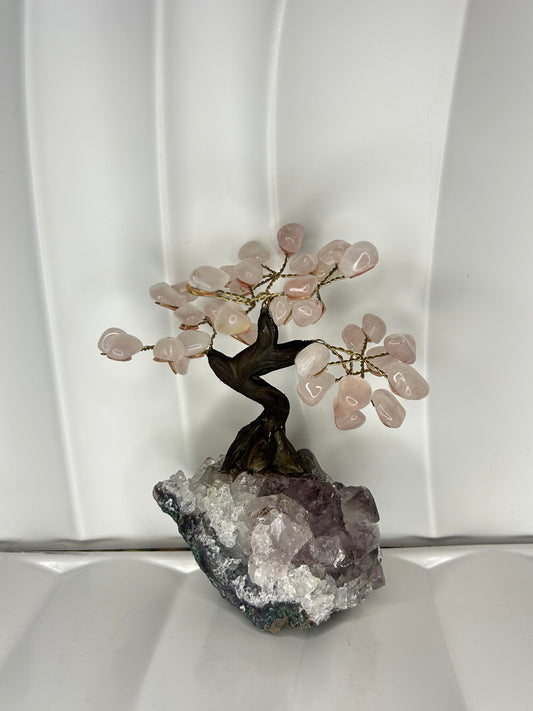 Rose Quartz Bonsai Tree