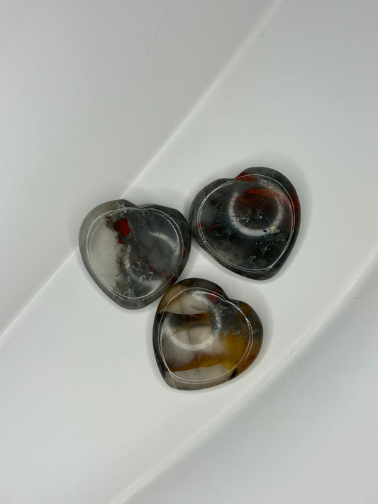 Bloodstone Heart Worry Stone