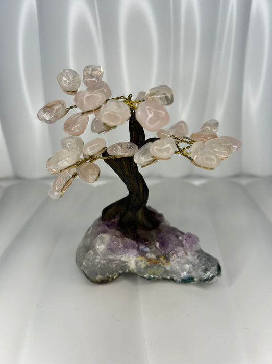 Rose Quartz Bonsai Tree