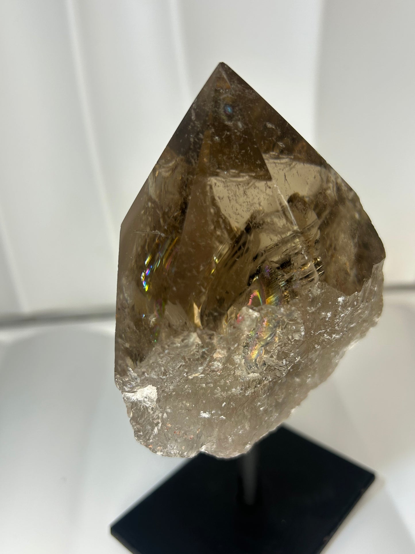 Smokey Quartz Point on Metal Stand