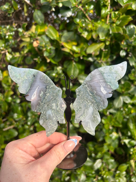 Moss Agate Butterfly Wings #2