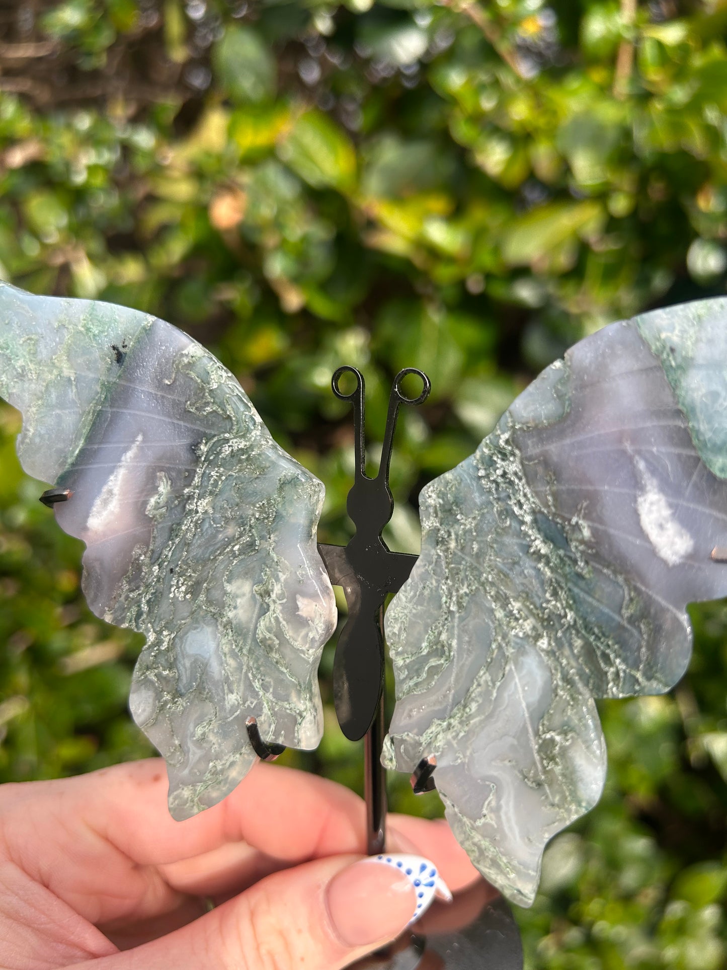Moss Agate Butterfly Wings #2