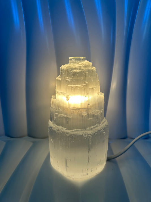 Selenite Tower Lamp