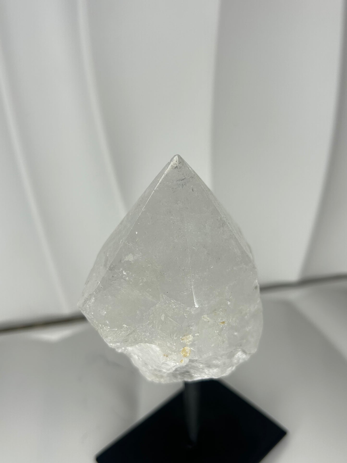 Clear Quartz Point on Metal Stand