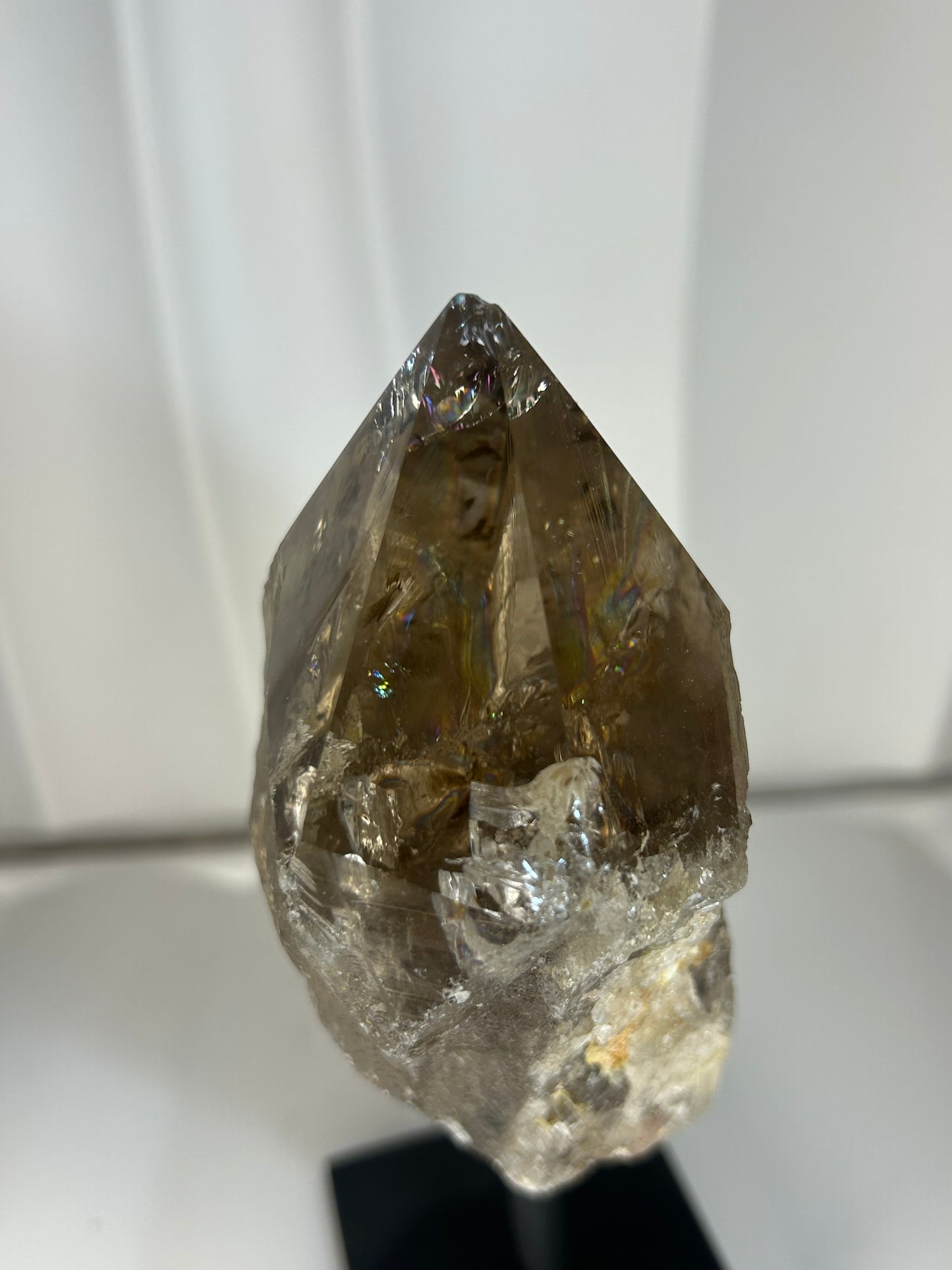 Smokey Quartz Point on Metal Stand