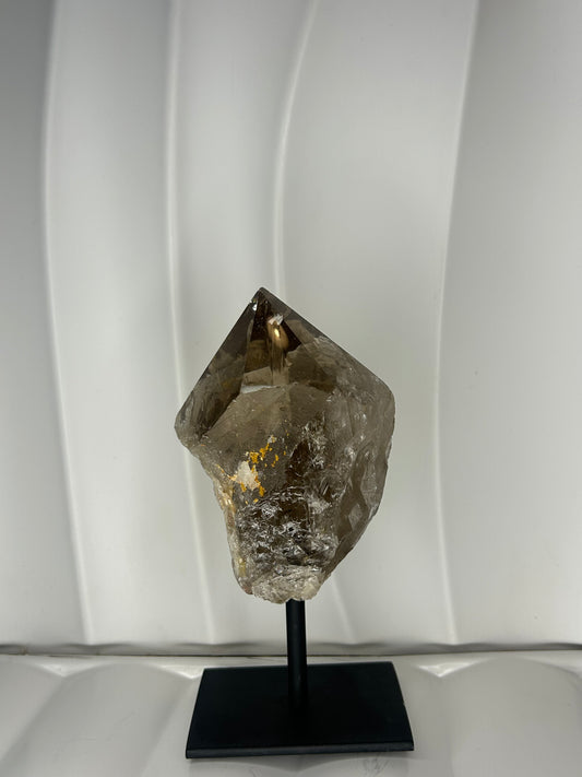 Smokey Quartz Point on Metal Stand