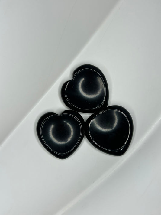 Obsidian Heart Worry Stone