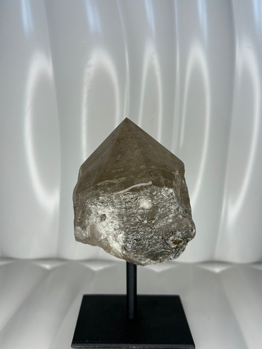 Smokey Quartz Point on Metal Stand