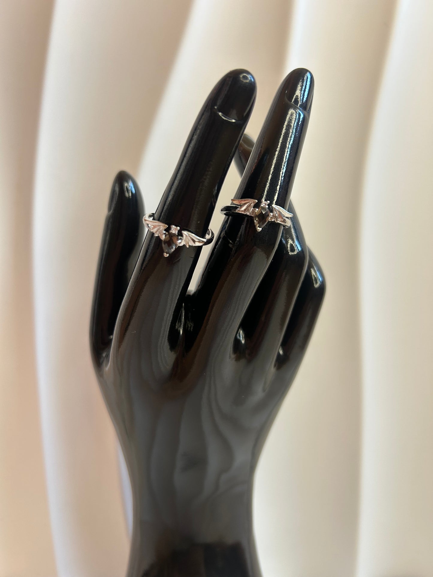 Smokey Quartz Bat Wing Ring